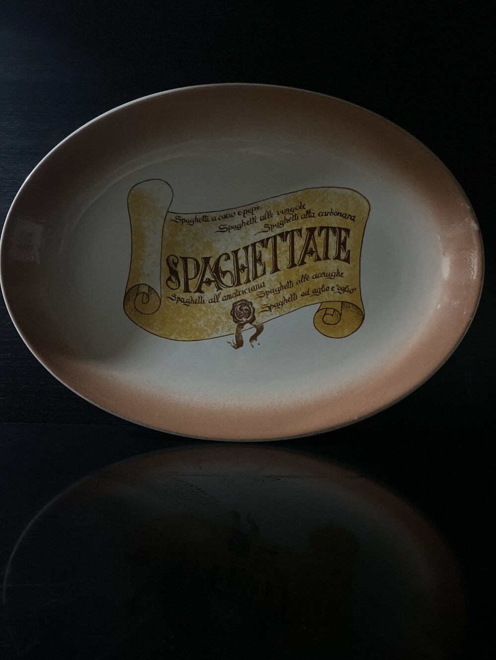 Vintage Italian Hand-Painted Spaghetti Serving Dish - JRM Ceramica